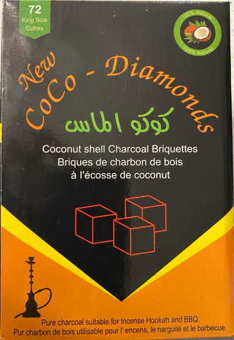 Coco Diamond Charcoal - 72 cubes / pack